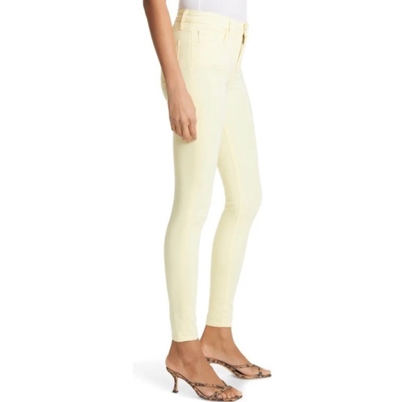 NEW L’AGENCE Mazzy Skinny Mid Rise Jeans Butter Yellow Size 25 - Picture 2 of 10